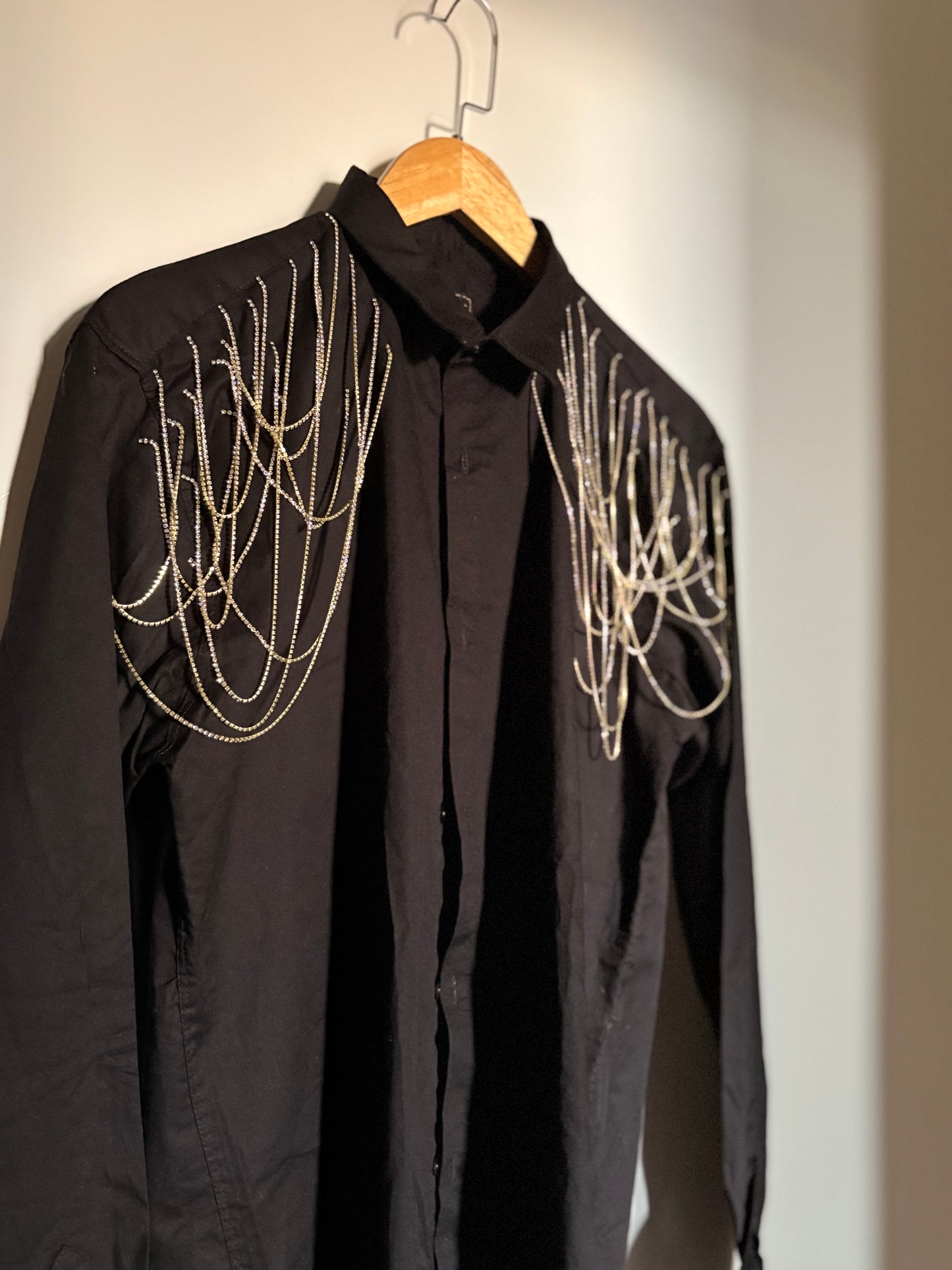 Edgy Embellished Handcrafted Oversized Shirt