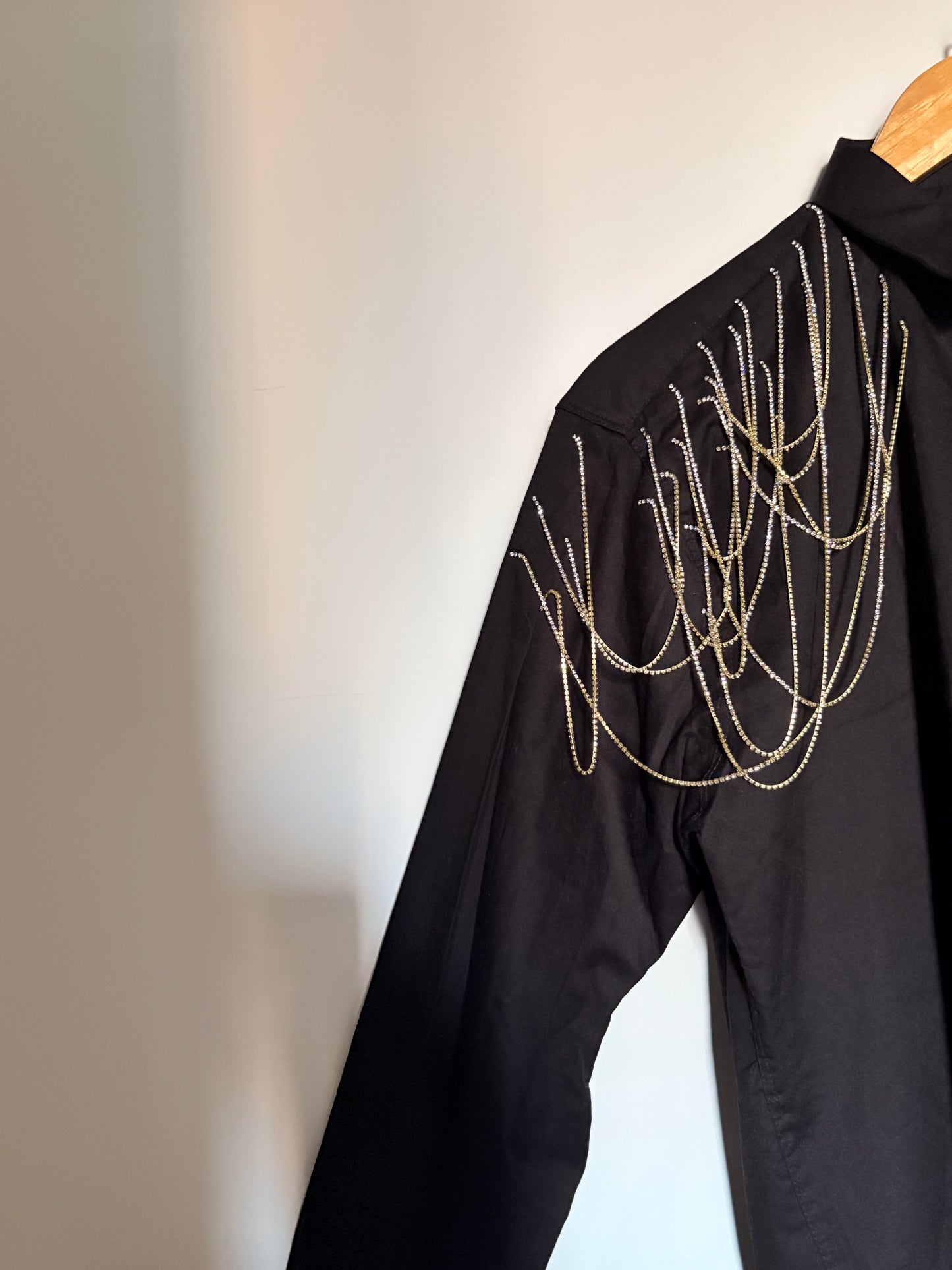 Edgy Embellished Handcrafted Oversized Shirt