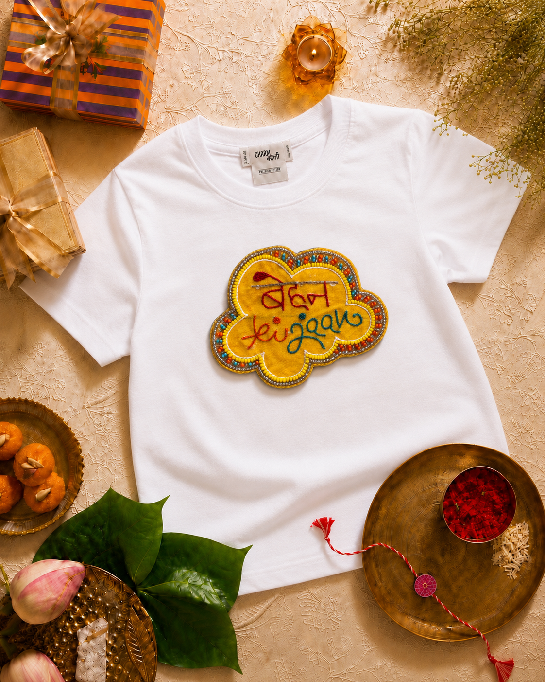 Behen Ki Jaan Embroidered oversized T Shirt White