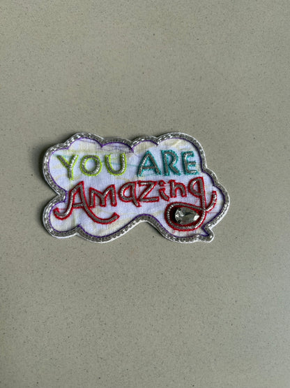 You’re Amazing Hand Embroidered oversized T Shirt White (Copy)
