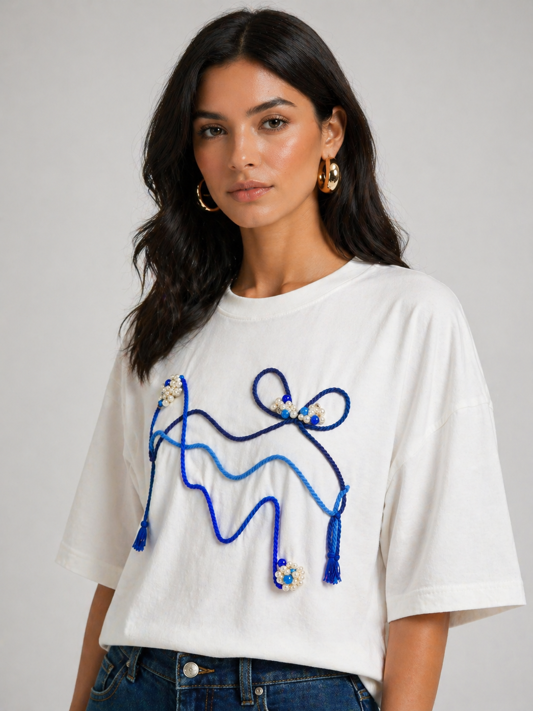 Wave Charm Dori oversized T-shirt White