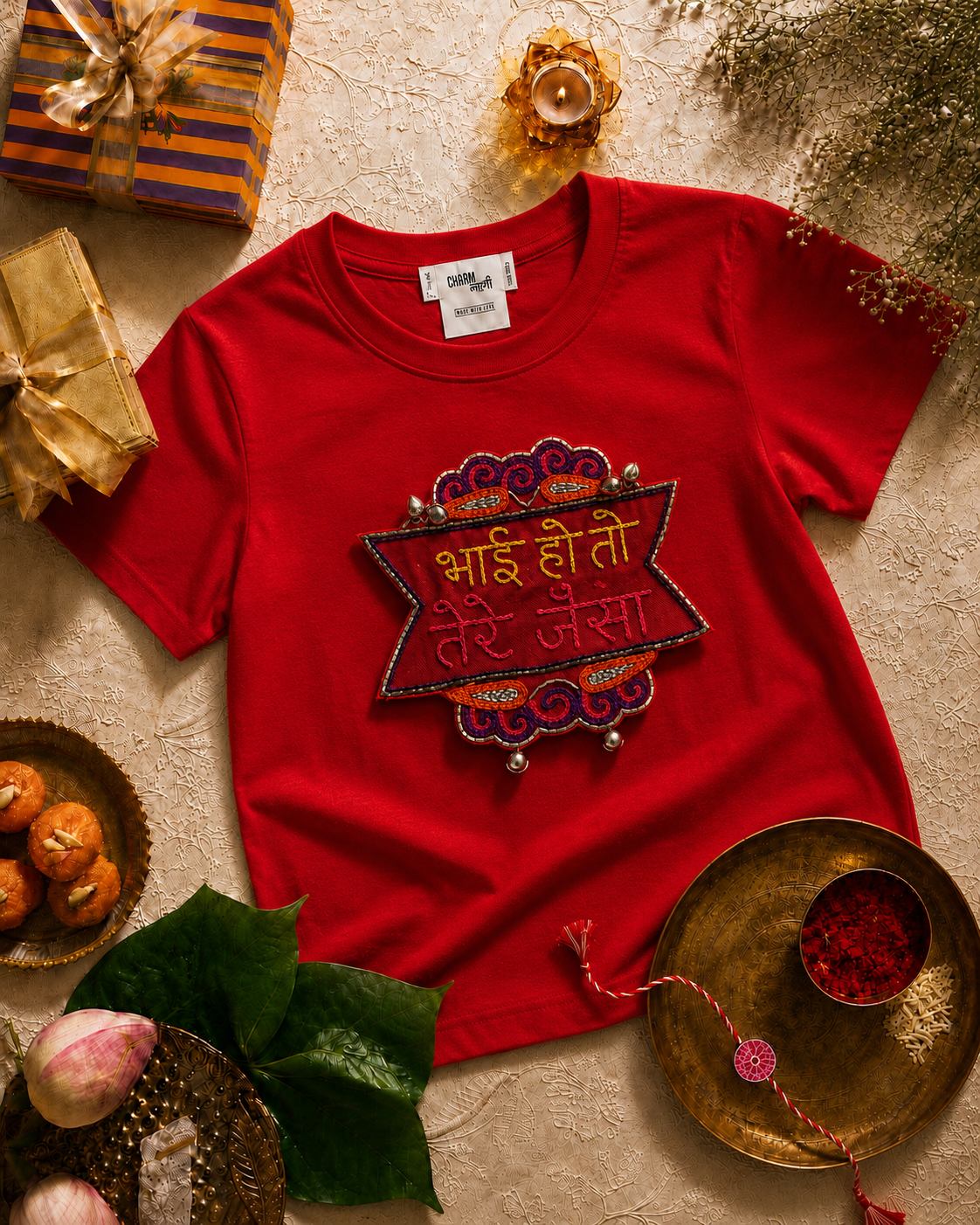 Bhai ho to tere jaisa Hand Embroidered oversized T Shirt
